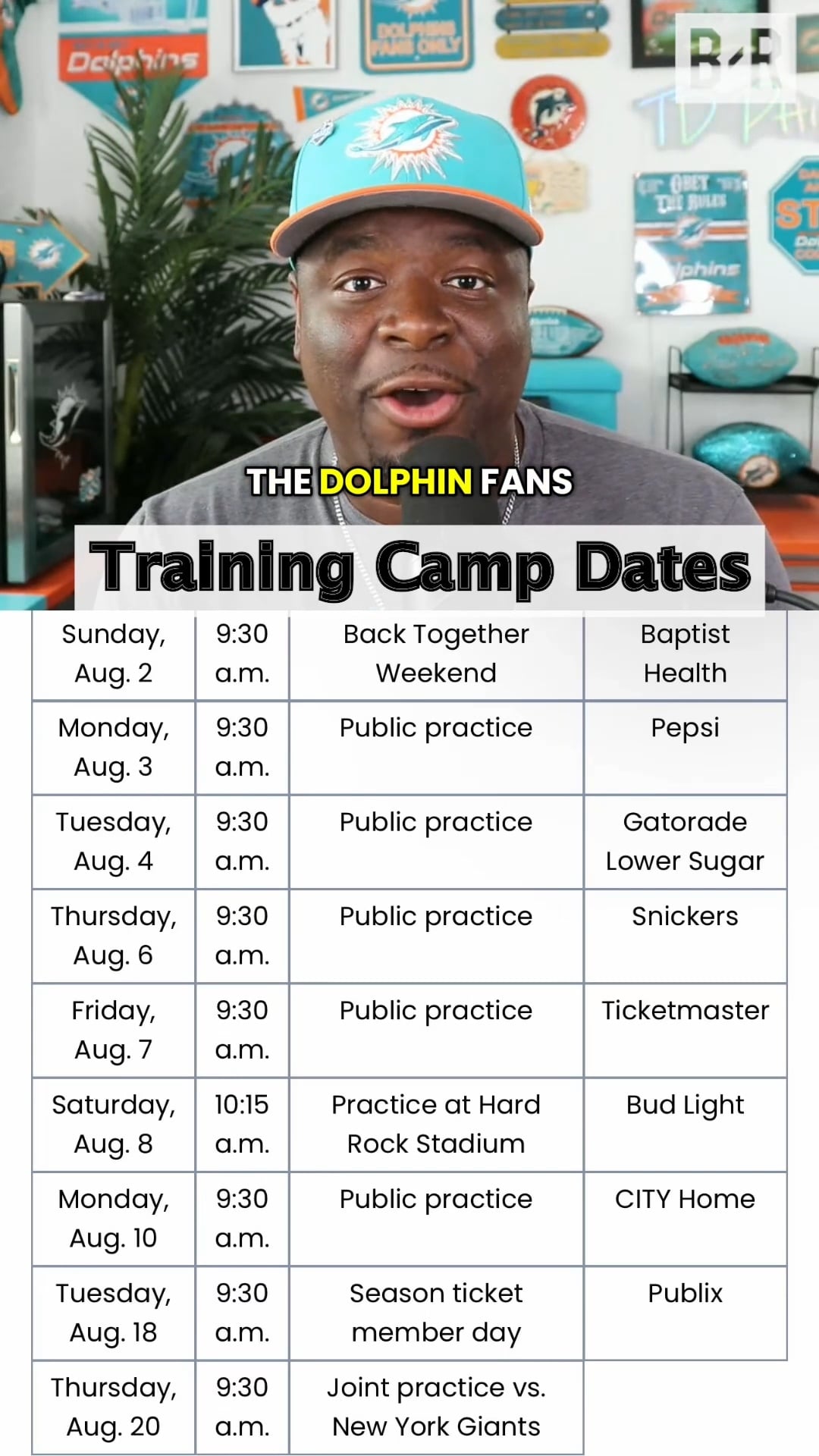 Open Training Camp Dates Announced 📆